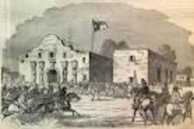 Mexican troops begin a siege of the Alamo
