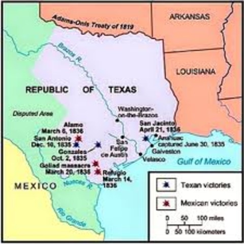 Texans declare independence from Mexico