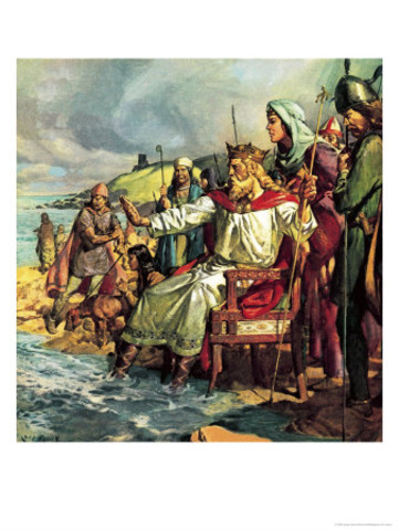 Knud (Canute), roi des Danois, regne aussi sur Angleterre