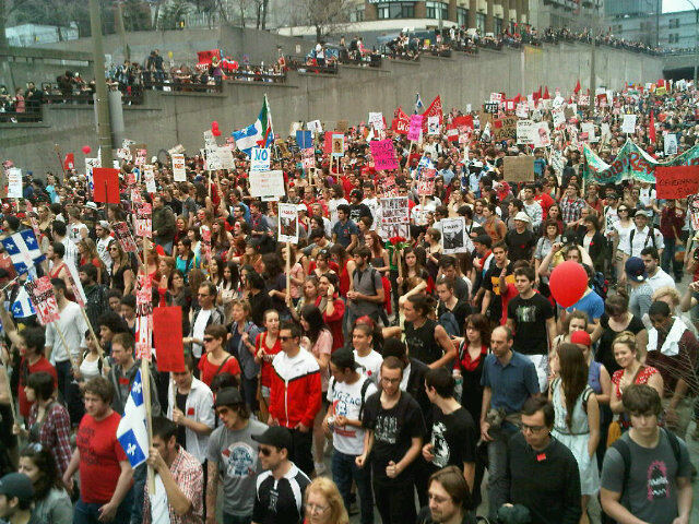 Hundreds of thousands flood Montreal's streets to support students