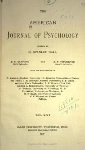 Hall inicia el American Journal of Psychology.
