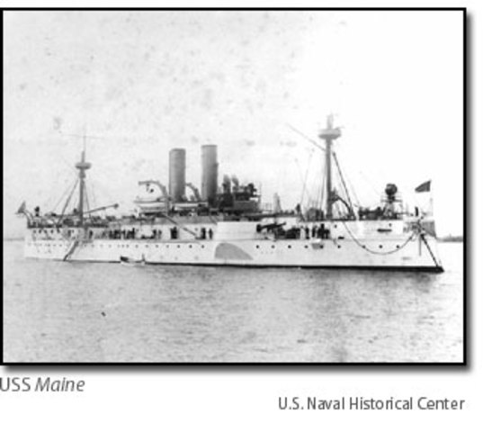 USS Maine is blown up