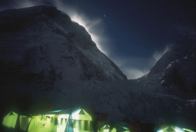 Spent night at camp 1