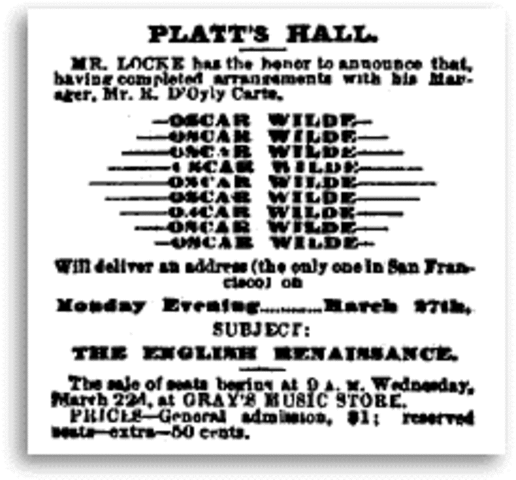 Platt’s Hall San Fransico  March 27, 1882.