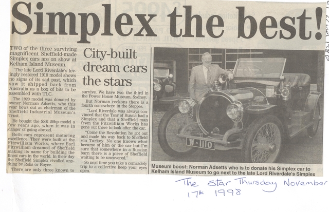 The Simplex is donated.