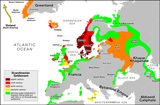 Début des attaques des Vikings en Angleterre