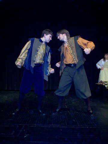 Lysander and Demetrius begin to fight