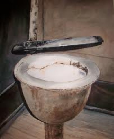 First Flushing Toilet