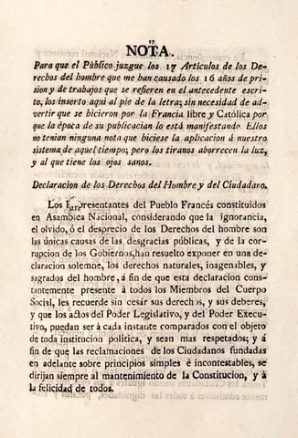 impresion y declaracion de los derechos humanos (al español)
