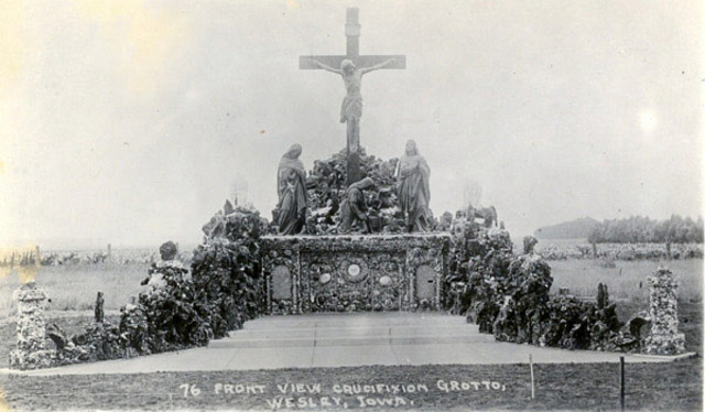Construction begins on Crucifixion Grotto in Wesley, Iowa