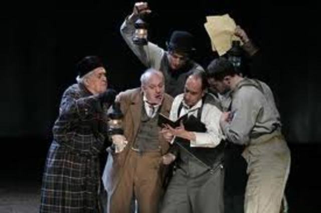 The actors go into the woods to rehearse the play