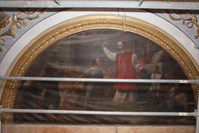 Mossén Torregrosa celebrant missa en el moment de l'atac a la vila del cabdill moro Al-azrach