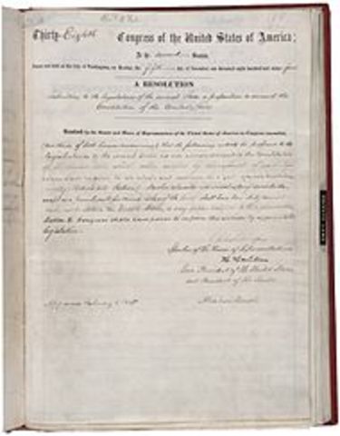 Congress Enacts the 13th Amendment