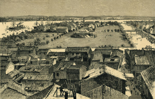 Raffles Setting Up British Trading Settlement