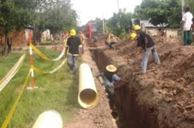 Instalación de red de saneamiento