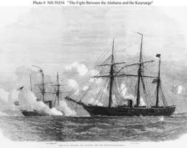 The USS Kearsarge sinks the CSS Alabama