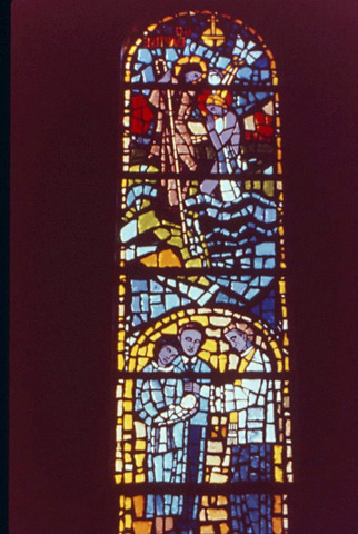 Faceted stained glass windows installed