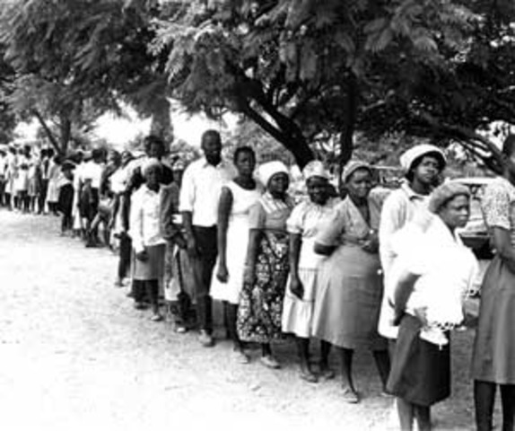 African Americans are given the right to vote.