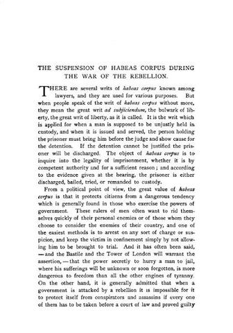 Habeas Corpus Suspended