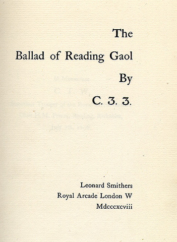 The Ballad of Reading Gaol published