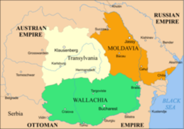 Austrian army moves into the regions of Moldavia and Walachia