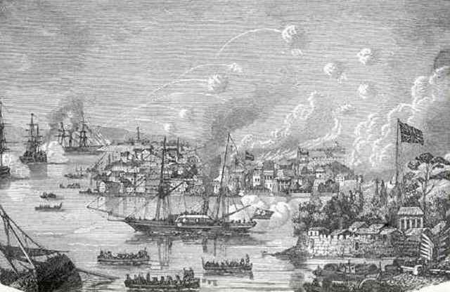 British and French forces landed on the Crimean Peninsula on the north coast of the Black Sea.