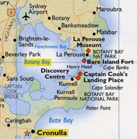 Arrived at Botany Bay