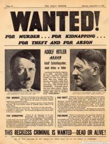 Wanted poster for Hitler