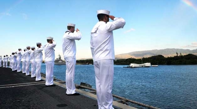 American sailors at Pearl Harbor in Hawaii