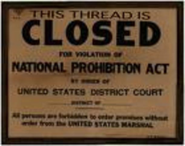 Nationwide Prohibition Begins