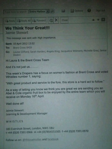 WE THINK YOU'RE GREAT