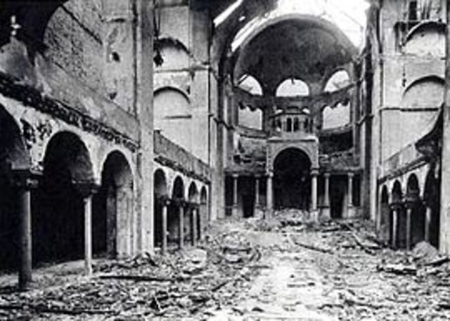 Kristallnacht (A time where Jews houses or buisnesses were burned or destroyed).