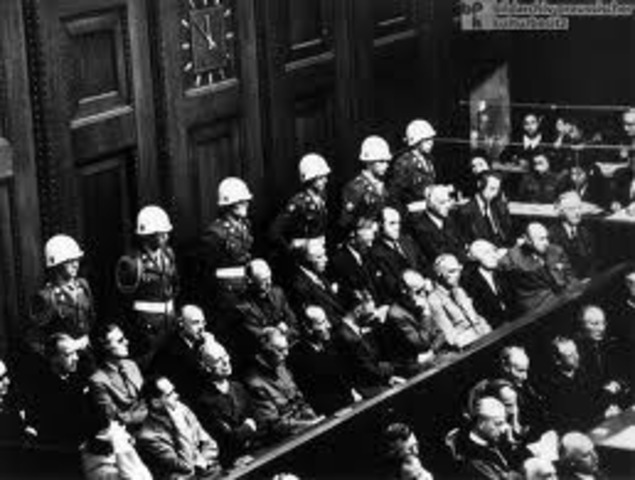 Twenty one former SS leaders go on trial at Nuremberg