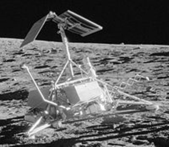 Surveyor 3 probe lands on the Moon