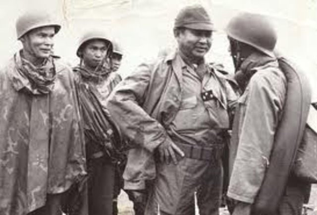 Pro American gerneral Lon Nol brought Prince Sihanouk deposal