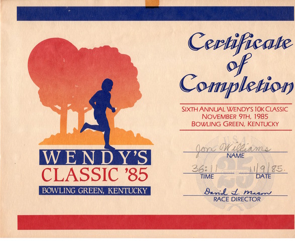 Bowling Green 10K Road Race and Trip  (Bob, Rich and Jon)