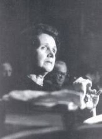 Carson testifies on the misuse of pesticides