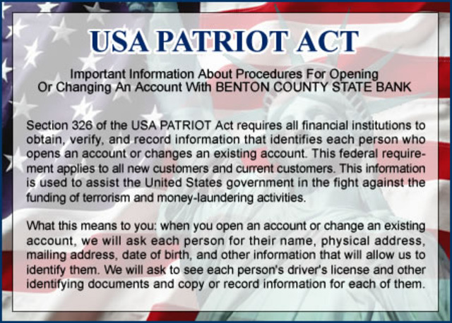 U.S.A Patriot Act signed