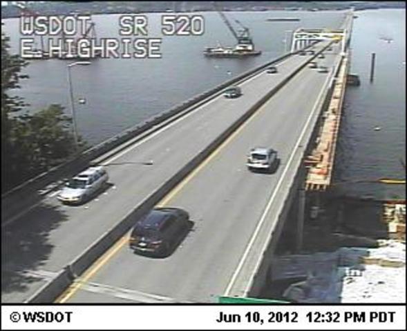 Barge crashes onto pillar on the Albert D. Rosellini Bridge