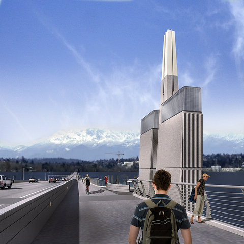 The Albert D. Rosellini memorial bridge was closed through the 12th to remove an overpass