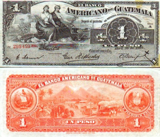 Entra en circulacion el peso guatemalteco.