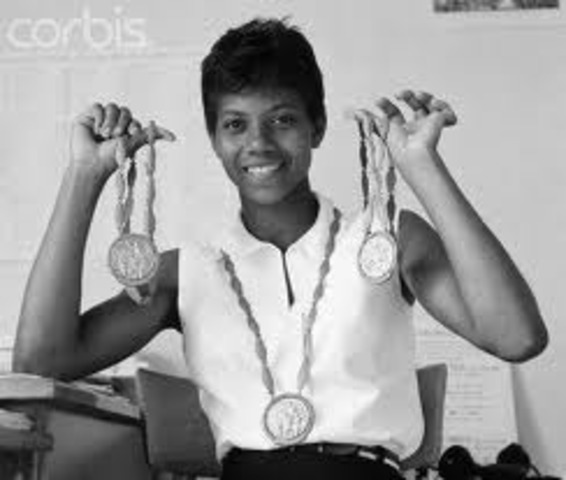 Wilma wins three gold medals at the 1960 Olympics