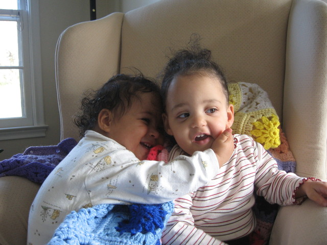 Sofie and Yonna Playing