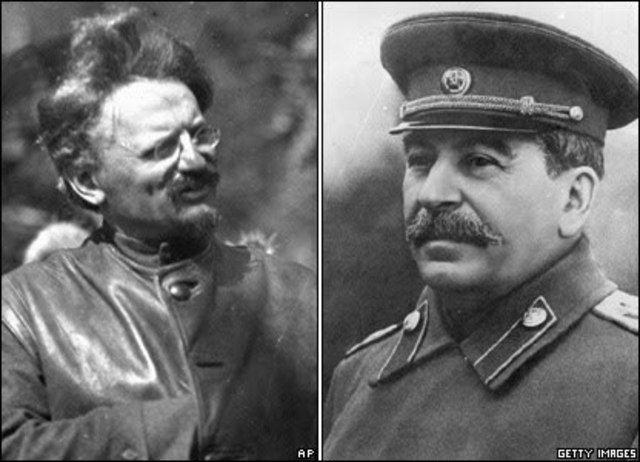 Enfrentacion de trotski y stalin