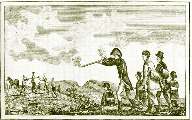 The Blackfeet Indians try to steal Lewis's group's rifles. A fight broke out and two Indians were killed. This is the only hostile encounter with an Indian tribe.