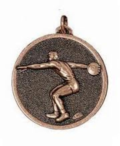 When I got my first medal In discus!