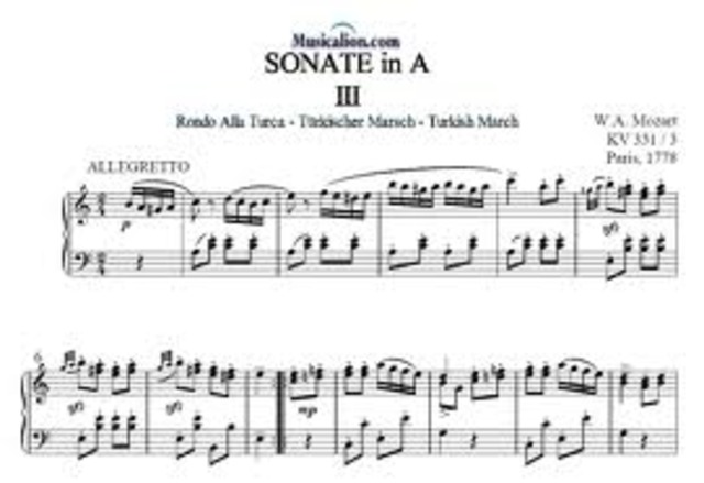Sonata para Piano en La Mayor (Rondo Allá Turca)
