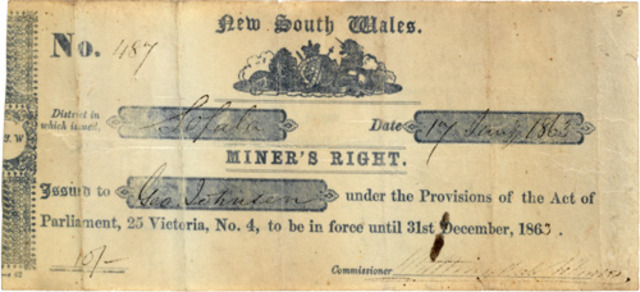 the licence was replaced with the `Miner's Right',