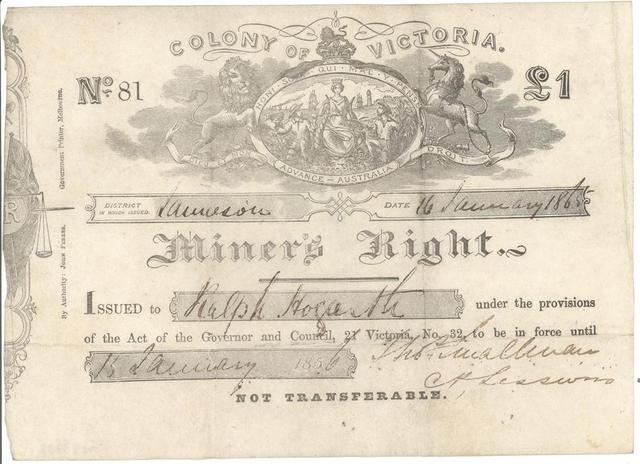 Miners Right replaced licence in Victoria