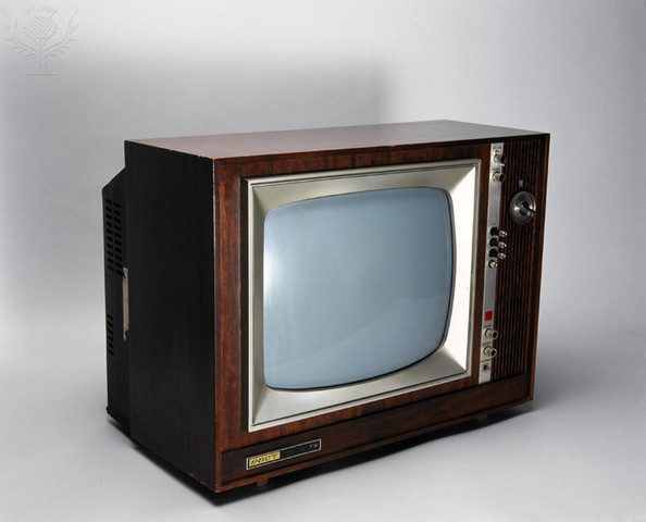 great grandma got first TV (black&white)